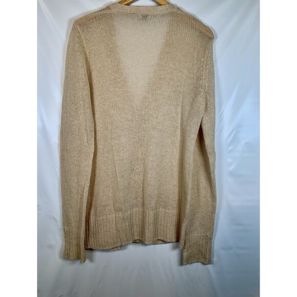 Fossil Sand Wool Angora Mohair Blend Pocket Long Sleeve Button Up Cardigan XL - Picture 8 of 8